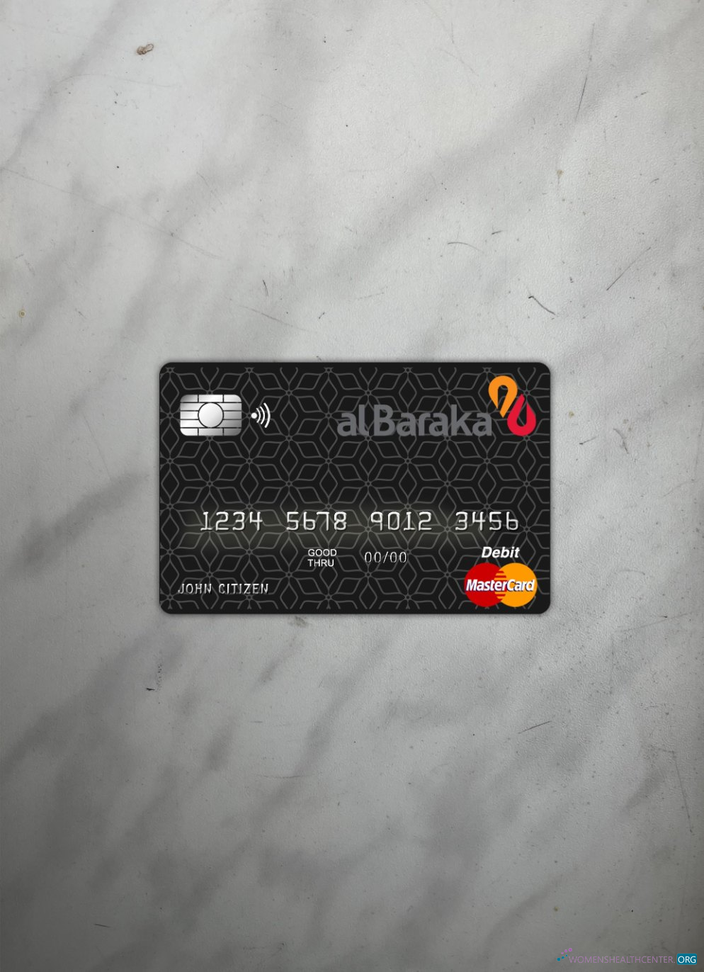 Download Bahrain Al Baraka bank master card photolook front Photoshop template